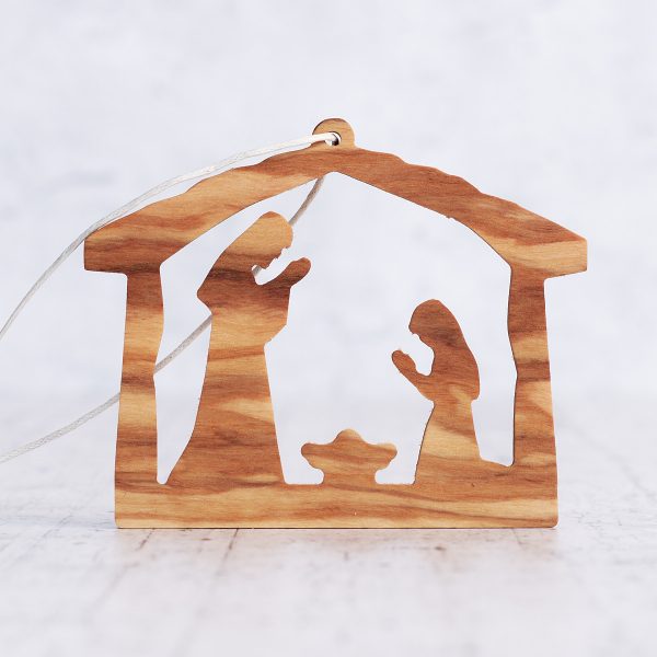 Christmas tree decoration in olive wood