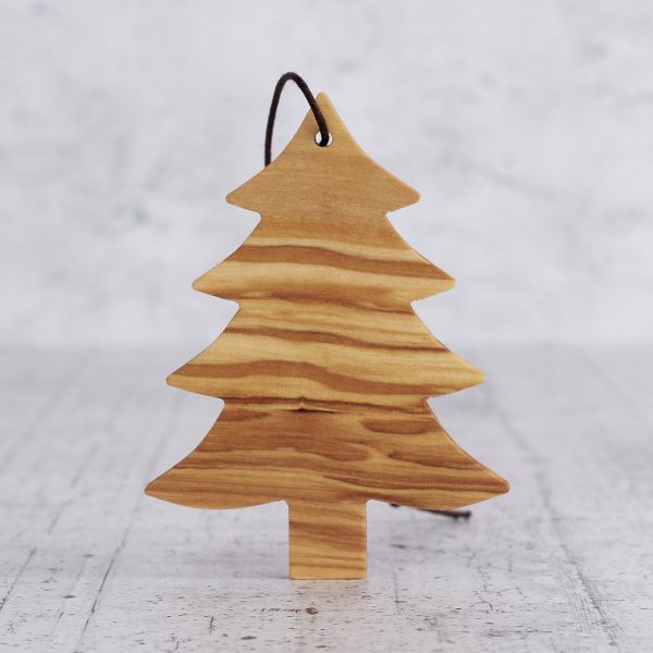Christmas tree decoration in olive wood