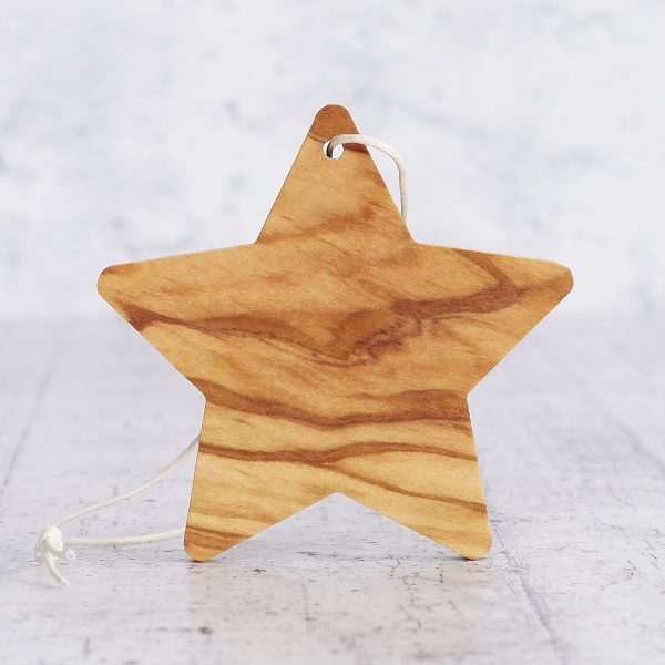 Christmas tree decoration in olive wood