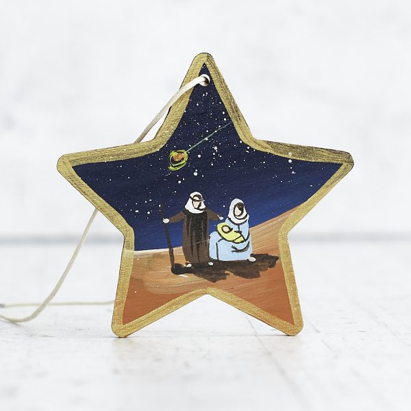 Christmas tree decoration in olive wood