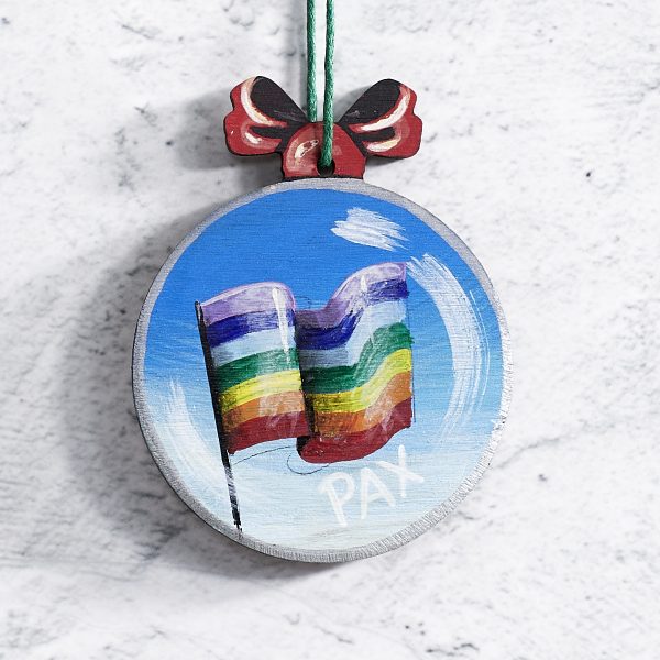 Christmas tree decoration in olive wood