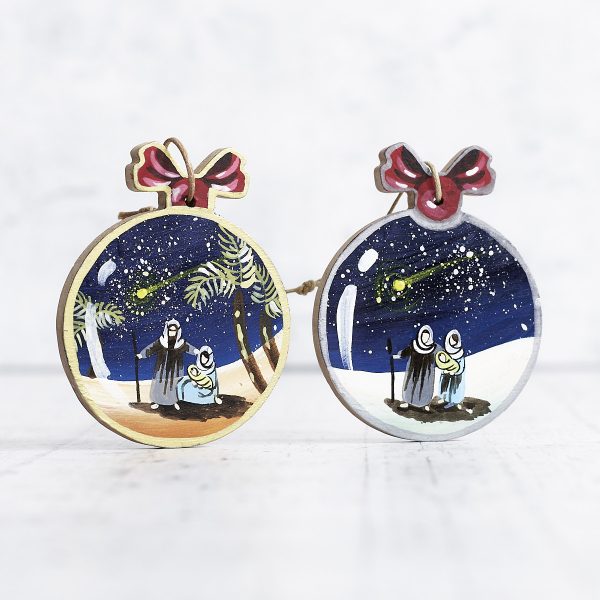 Christmas tree decoration in olive wood