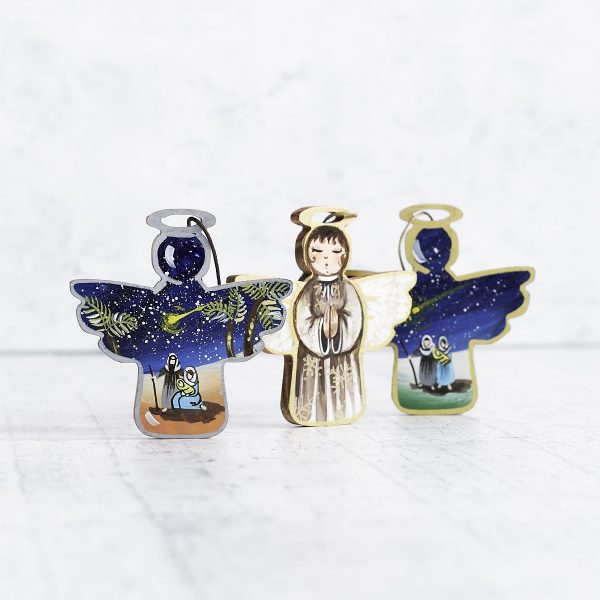 Christmas tree decoration in olive wood