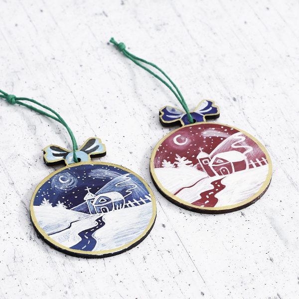 Christmas tree decoration in olive wood