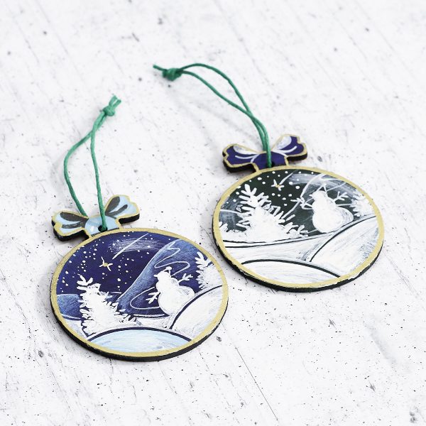 Christmas tree decoration in olive wood