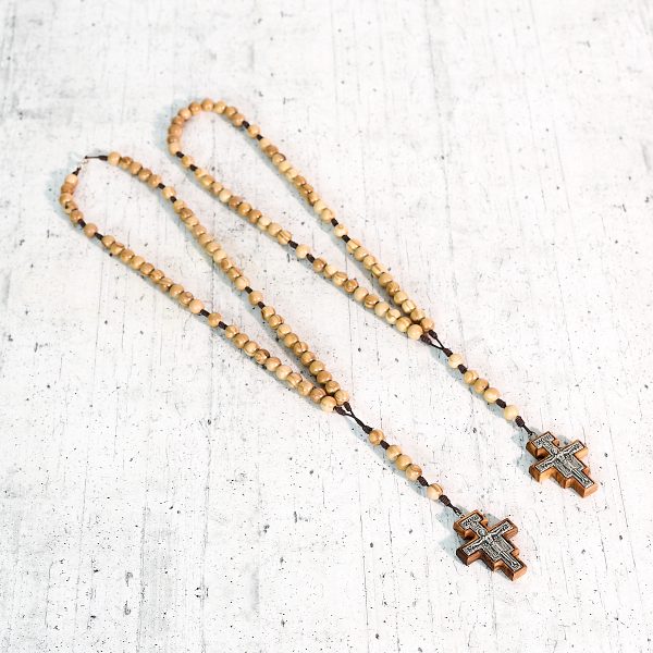 Rosary Saint Damiano in olive wood
