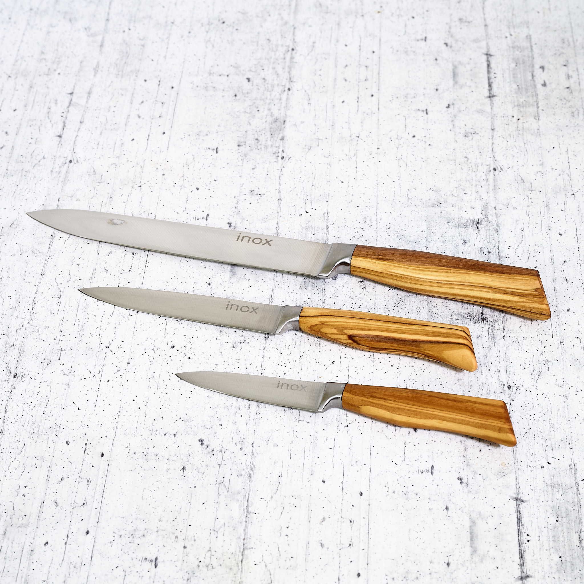 Coltelli da cucina con manico in legno di ulivo